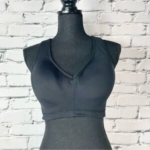 Athleta Women’s Sports Bra Black Size Large VNeck Crisscross Back Gym Active